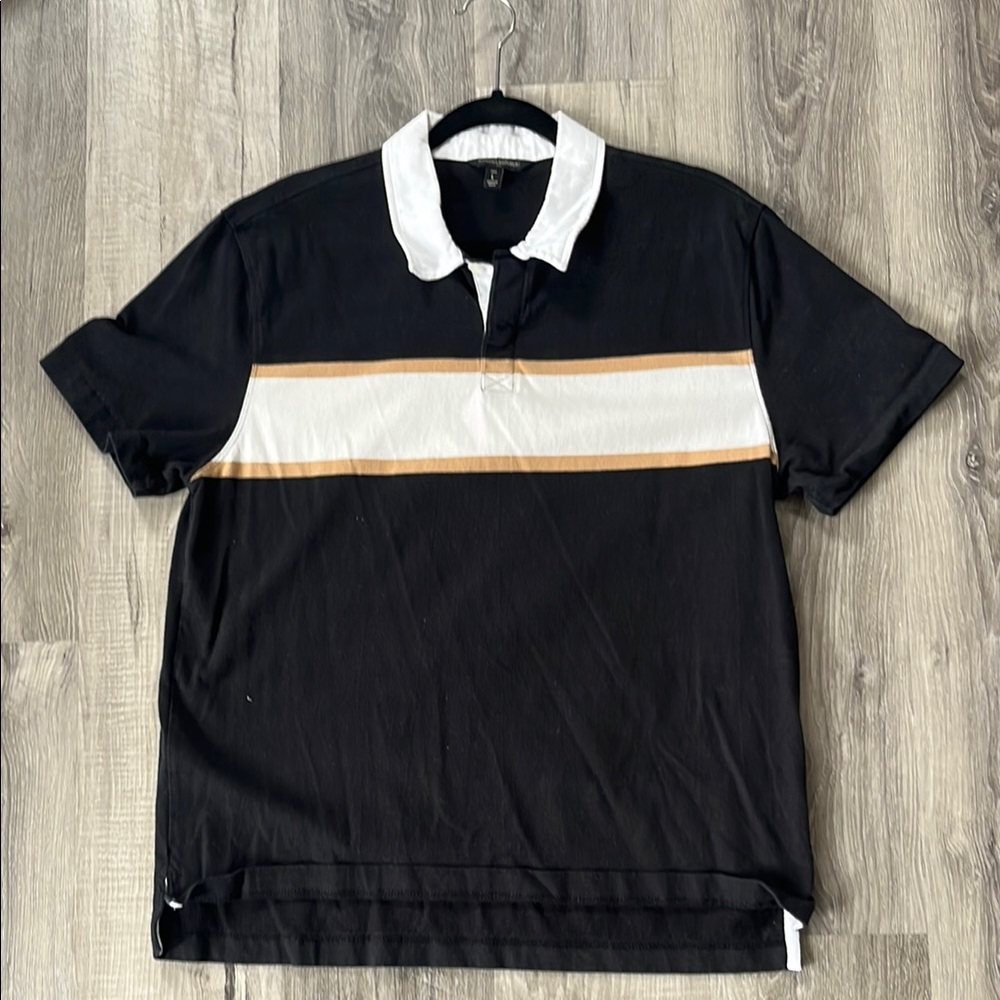 Banana Republic Black and White Polo Shirt Classic Design
